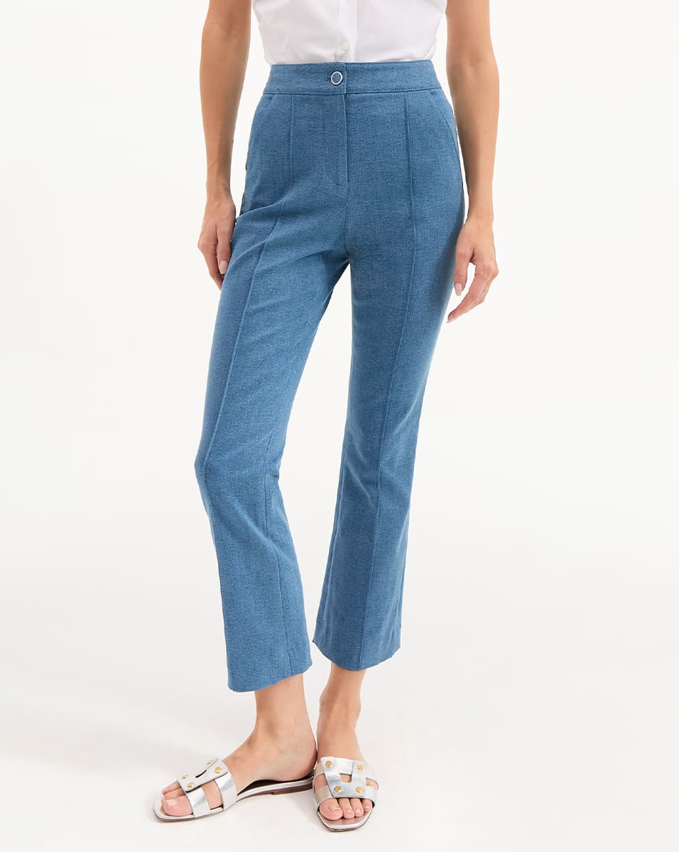 Stretch Denim Cropped Flare Pants | Kimra Pant