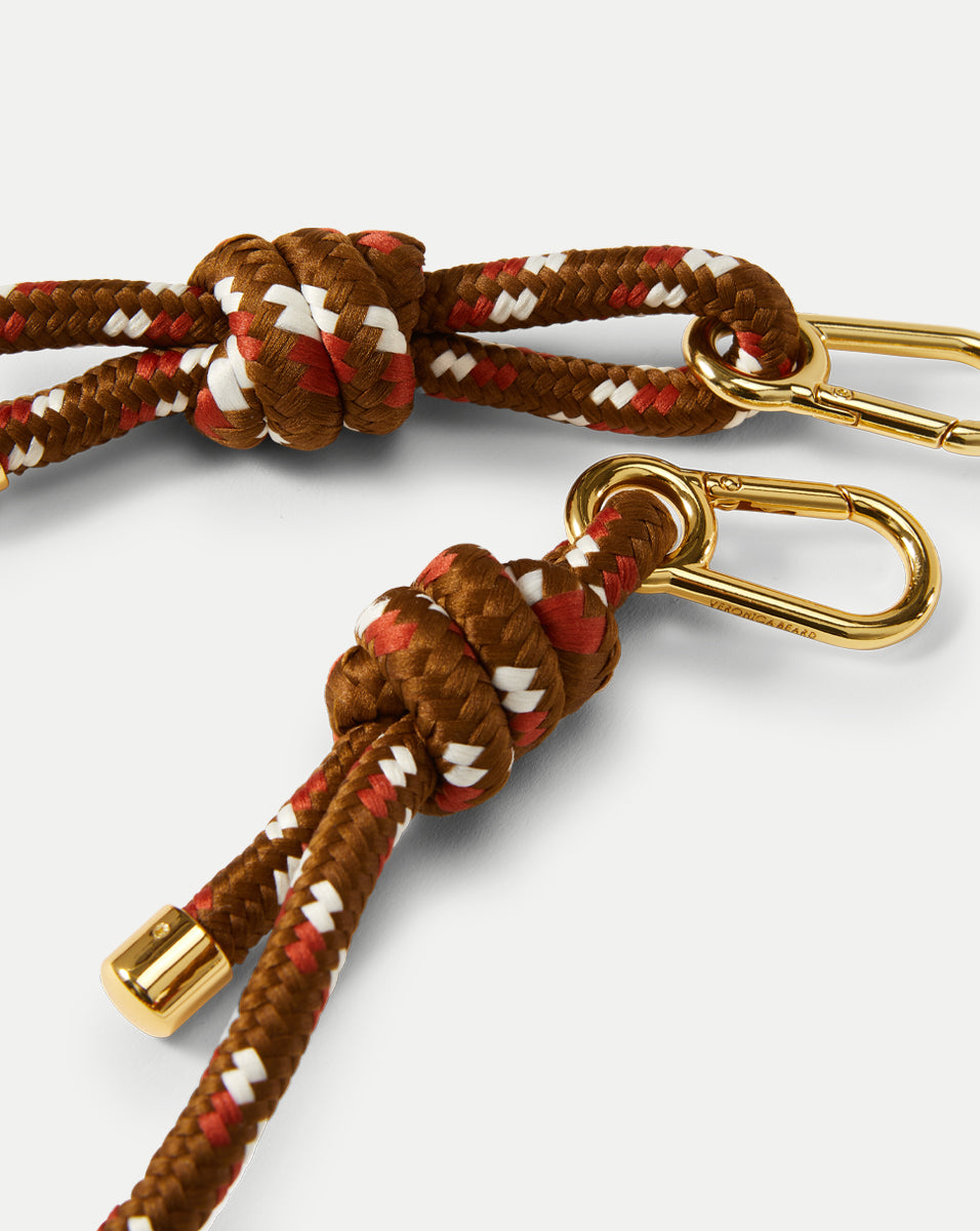 Adjustable Paracord Bag Strap with Carabiner | Gold Accent Tips