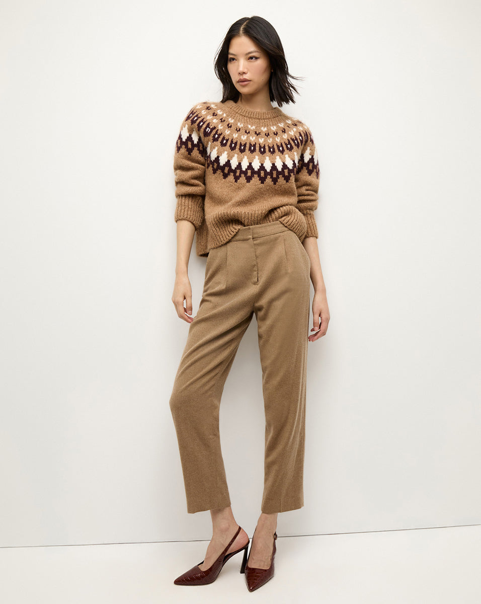 Relaxed Fit Italian Wool Pants with Front Pleats | Netta Pant