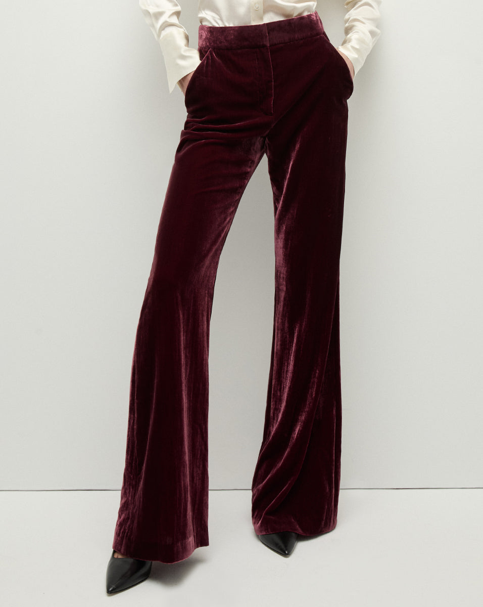 Luxury Velvet Pants for Women | High-Rise Flared Leg | Lebone