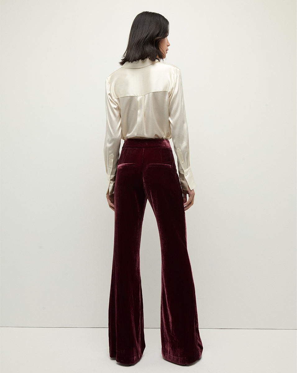 Luxury Velvet Pants for Women | High-Rise Flared Leg | Lebone
