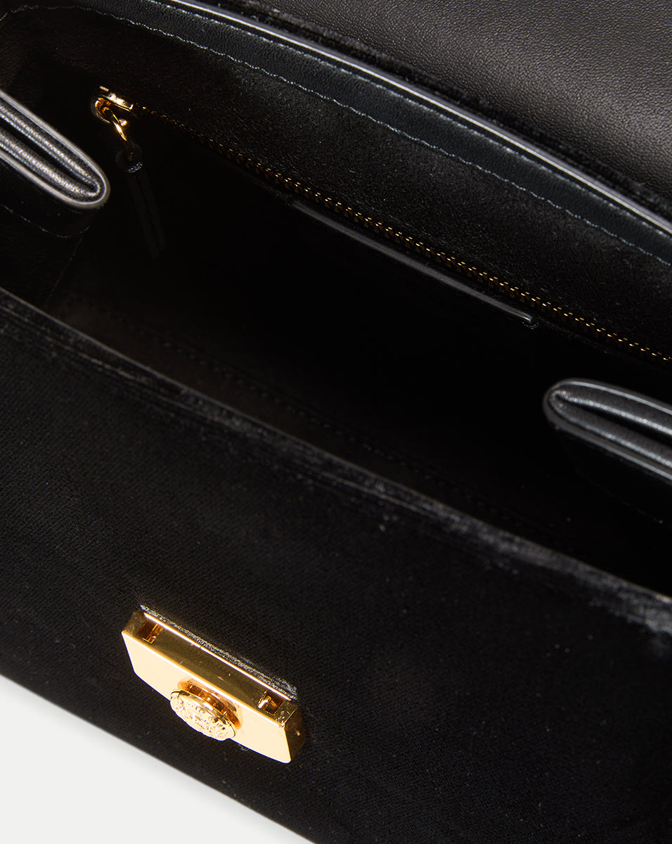 Velvet Evening Bag with Crest Lock & Removable Strap | Poppy Delevingne Collection