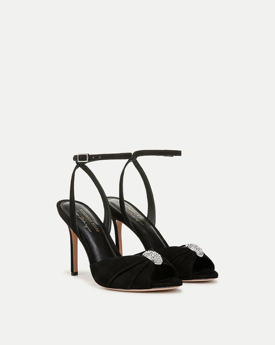 Genevieve Peep-Toe Stiletto Sandals for Parties | Ankle Strap & Padded Insole