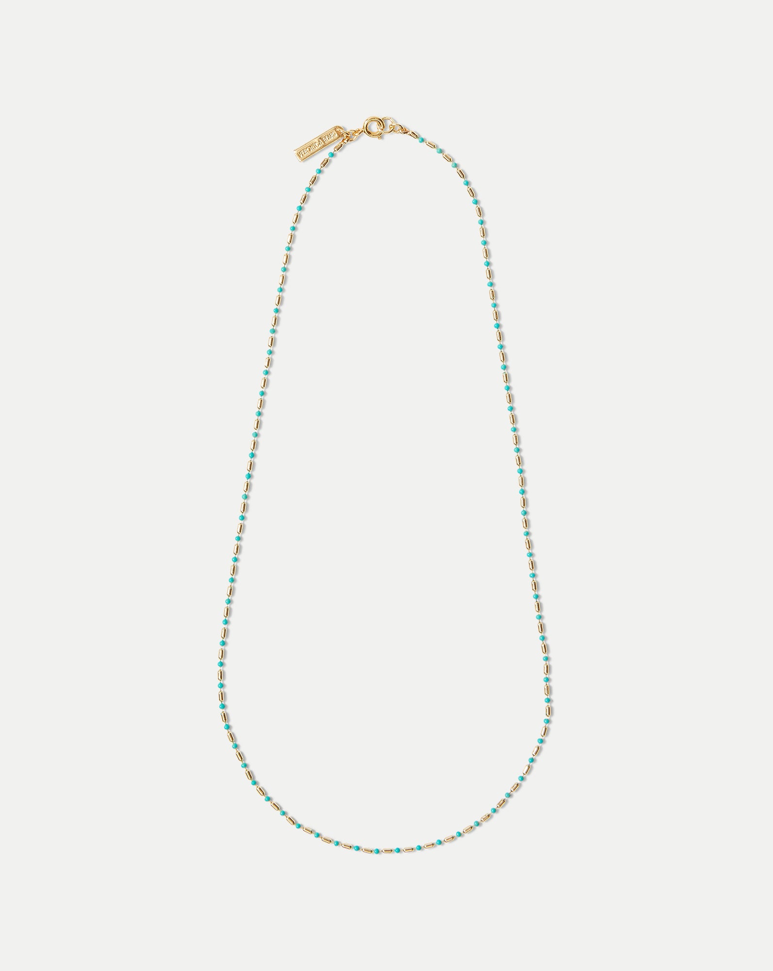 18" Gold-Plated Enamel Bead Chain Necklace for Layering | VB