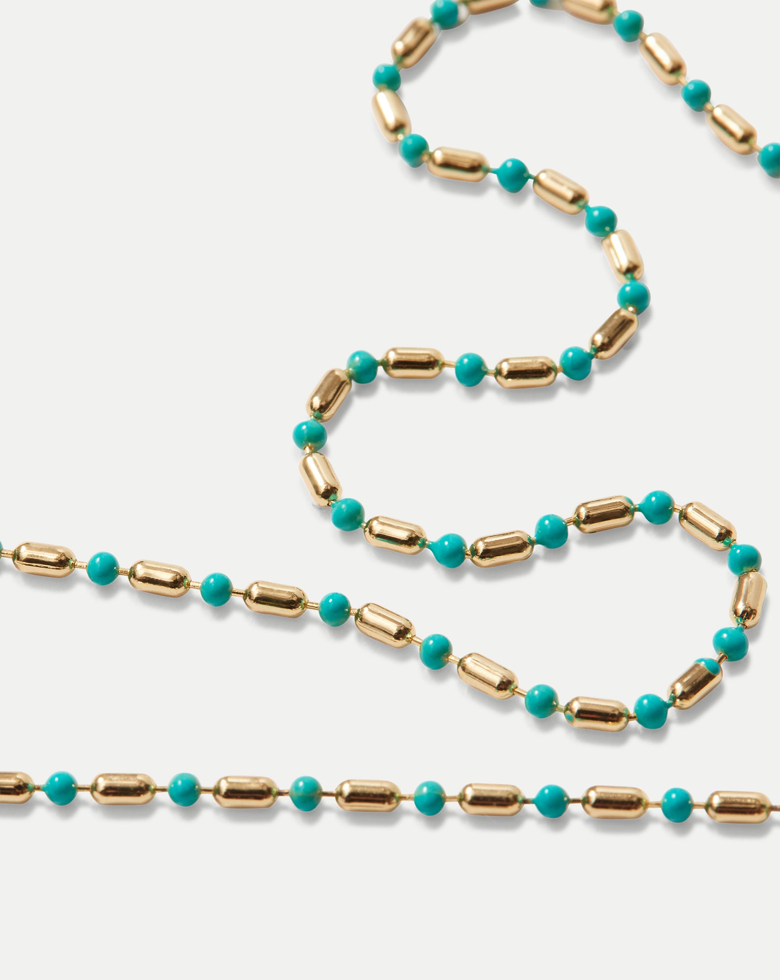 18" Gold-Plated Enamel Bead Chain Necklace for Layering | VB