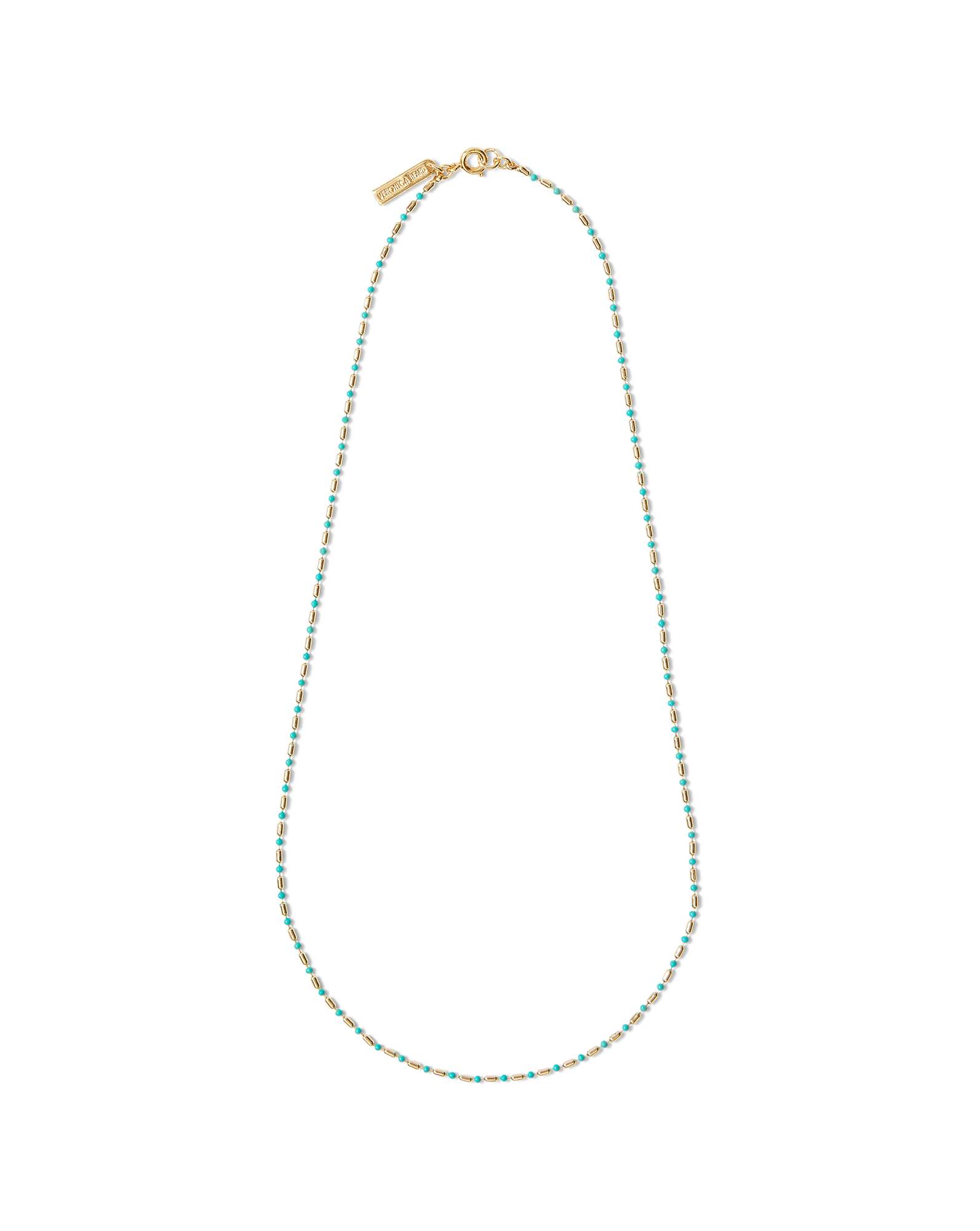 18" Gold-Plated Enamel Bead Chain Necklace for Layering | VB