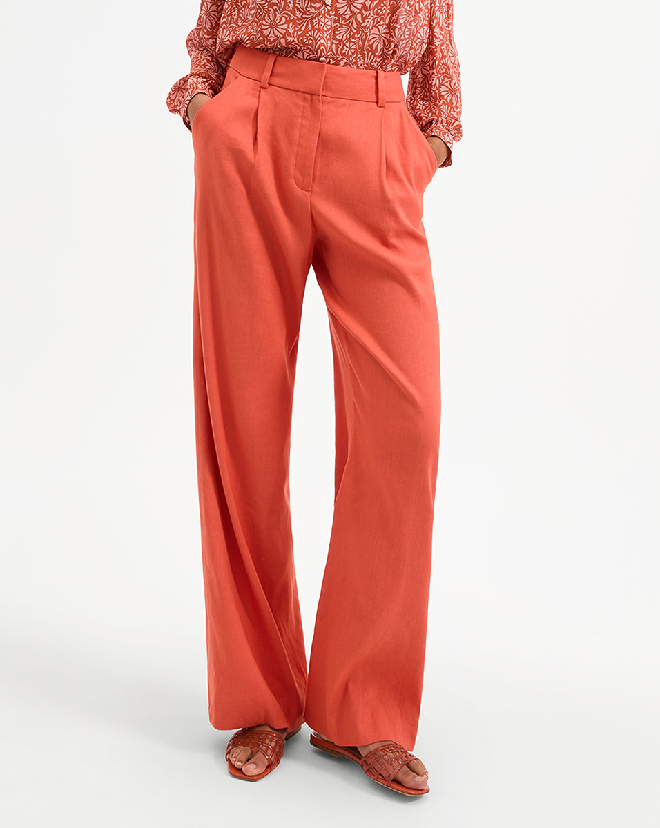 Wide-Leg Linen Pants for Women | Heyser High-Waisted Trousers