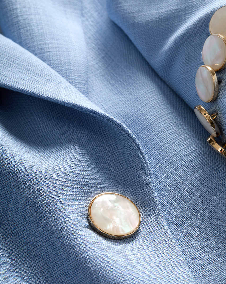 Khaki Stretch Blazer Jacket with Pre-Ruched Sleeves | Battista
