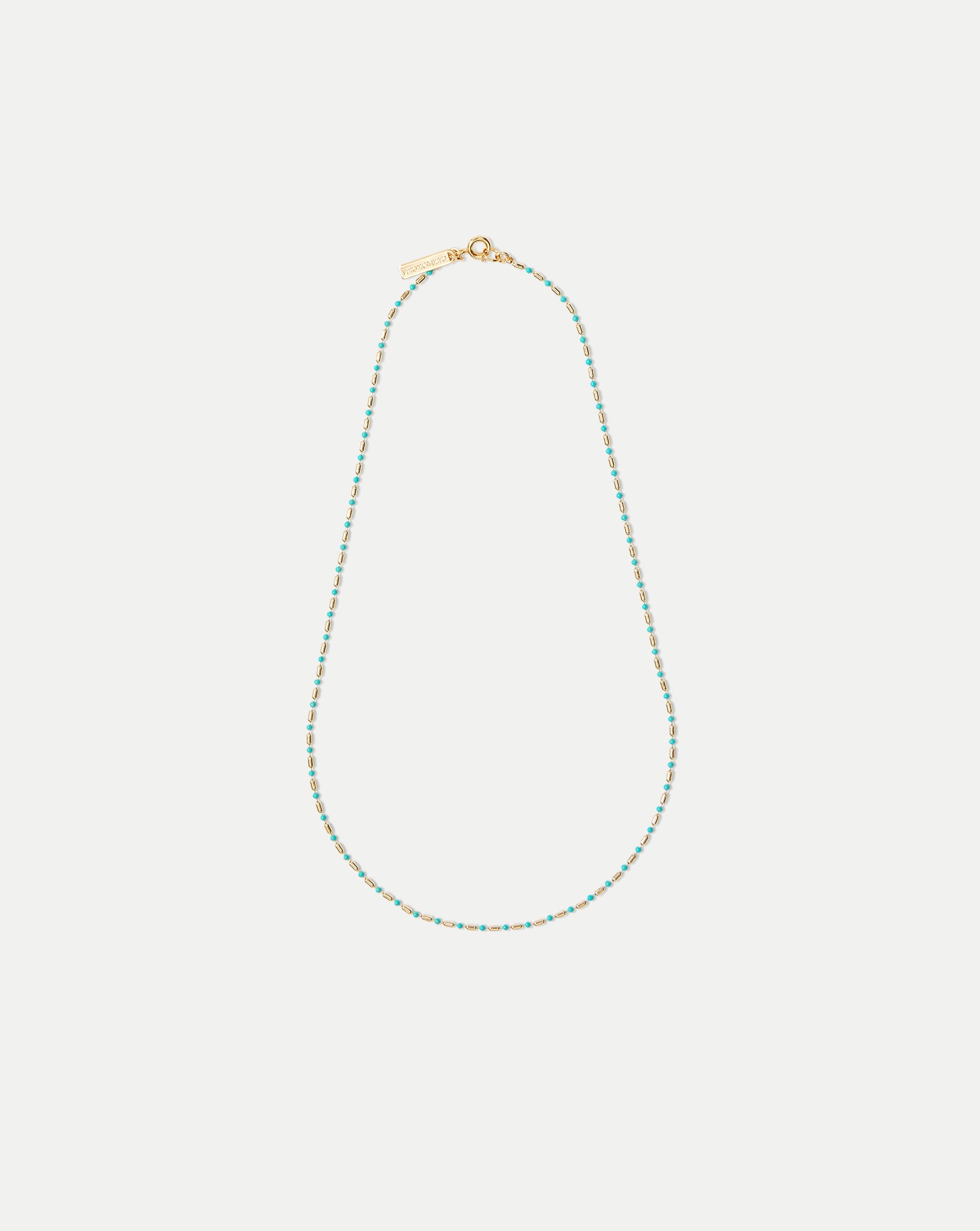 Gold-Plated Enamel Bead Necklace for Layering | 16-inch Chain