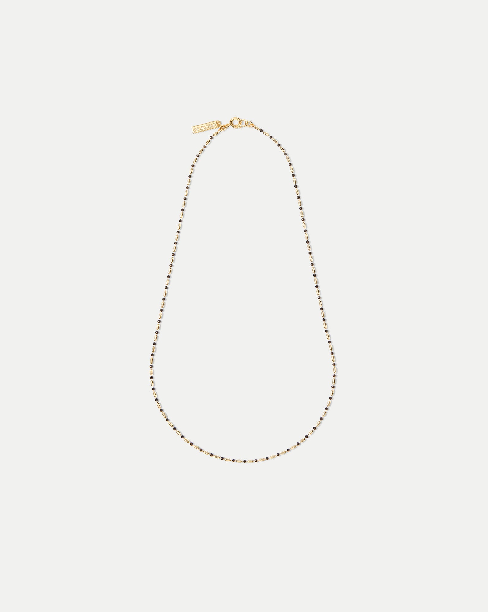 Gold-Plated Enamel Bead Necklace for Layering | 16-inch Chain