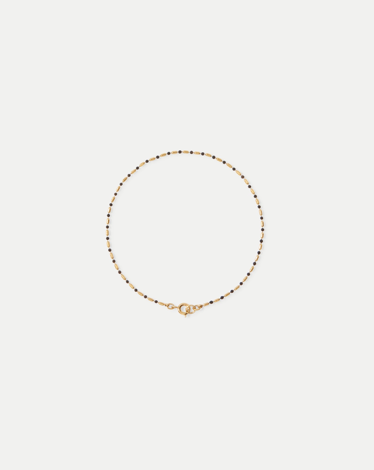 Gold & Turquoise Enamel Bead Anklet | Waterproof & Durable