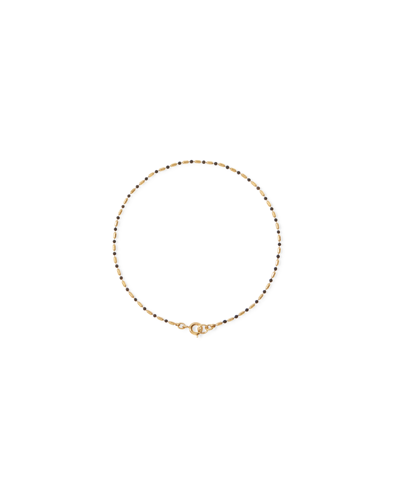 Gold & Turquoise Enamel Bead Anklet | Waterproof & Durable