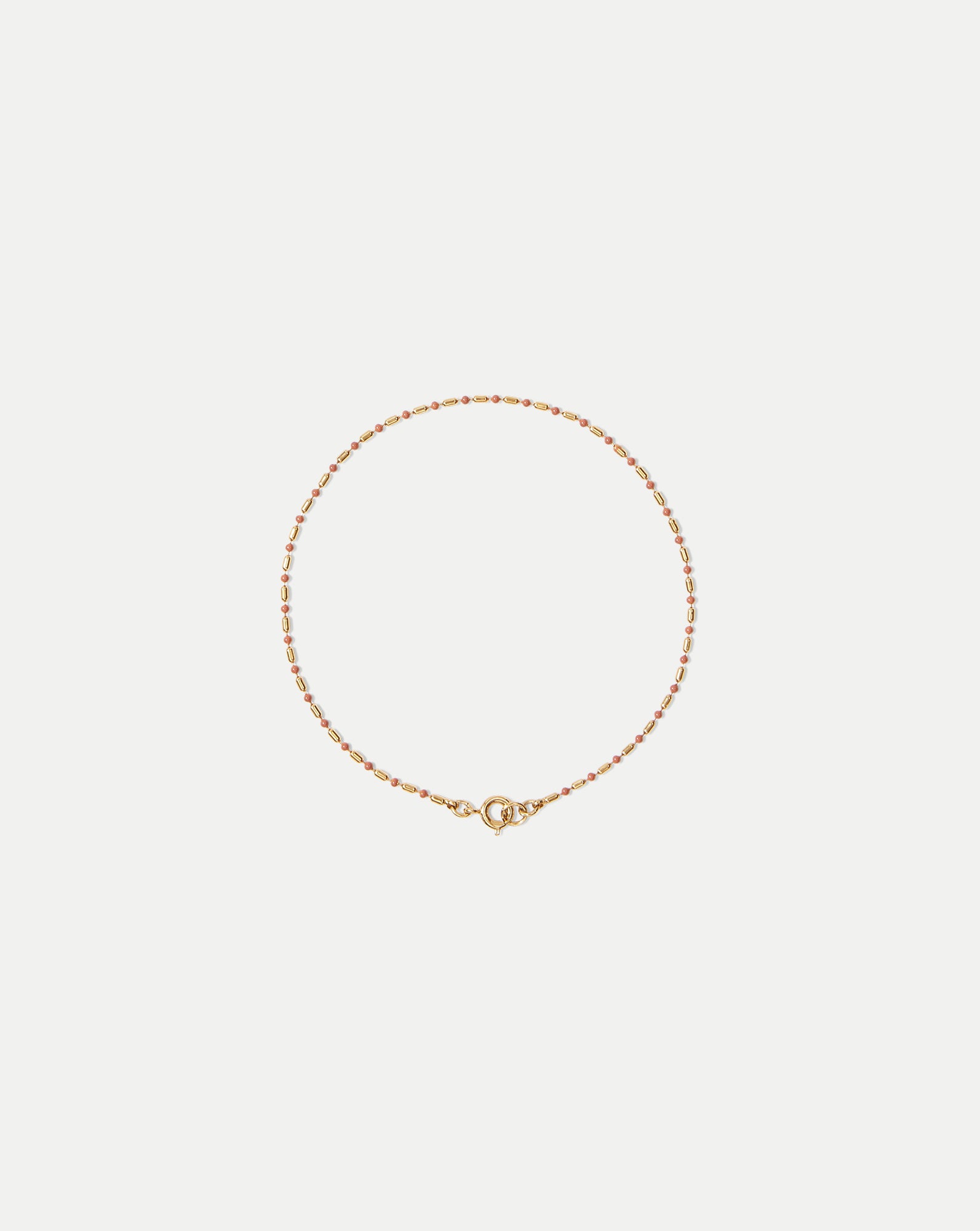 Gold & Turquoise Enamel Bead Anklet | Waterproof & Durable