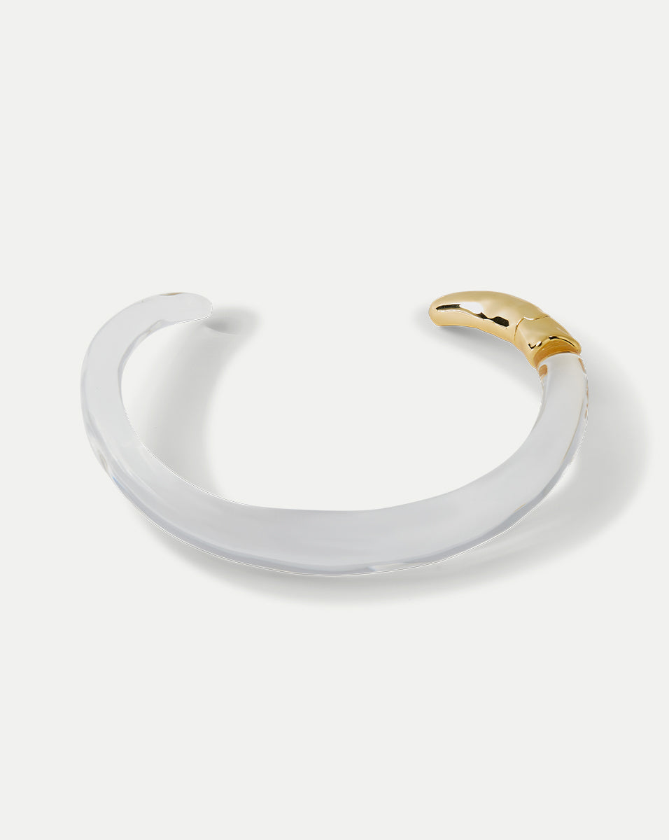 Hand-Carved Lucite Collar Necklace in 14k Gold Plated Brass | Alexis Bittar