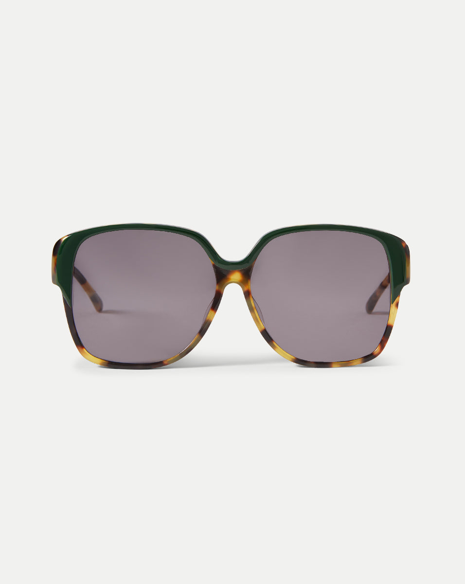 Oversized Sunglasses with Tortoise Frame & Dark Gray Lenses | Selima Optique