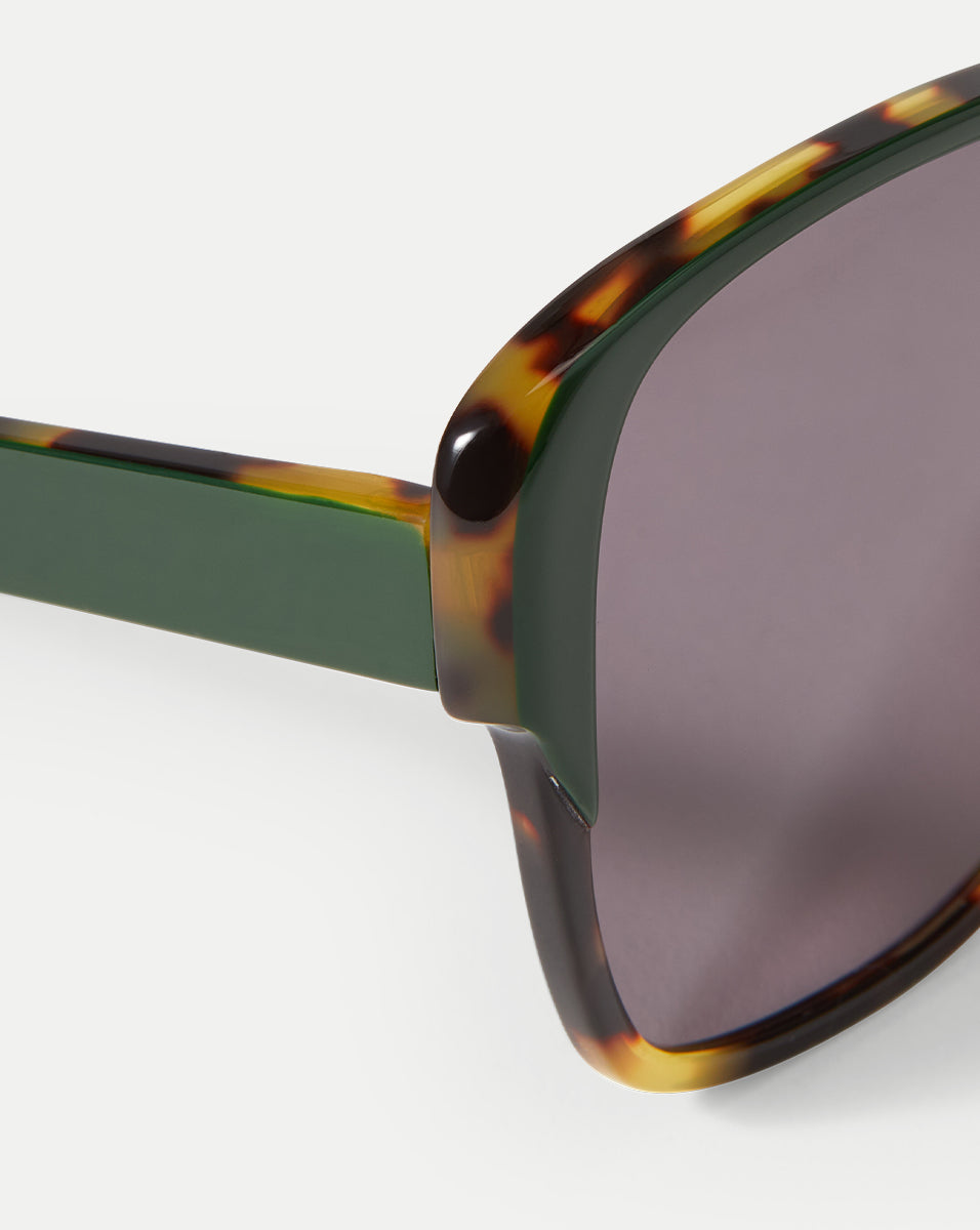 Oversized Sunglasses with Tortoise Frame & Dark Gray Lenses | Selima Optique