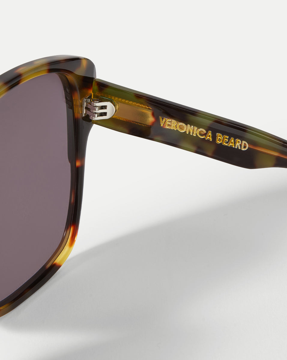 Oversized Sunglasses with Tortoise Frame & Dark Gray Lenses | Selima Optique