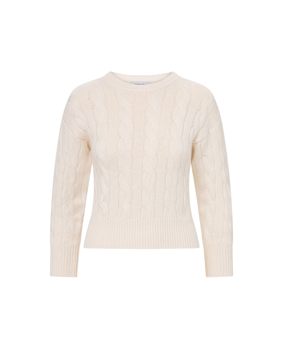 Linen-Silk Cable Knit Sweater for Women | Eleanor Pullover