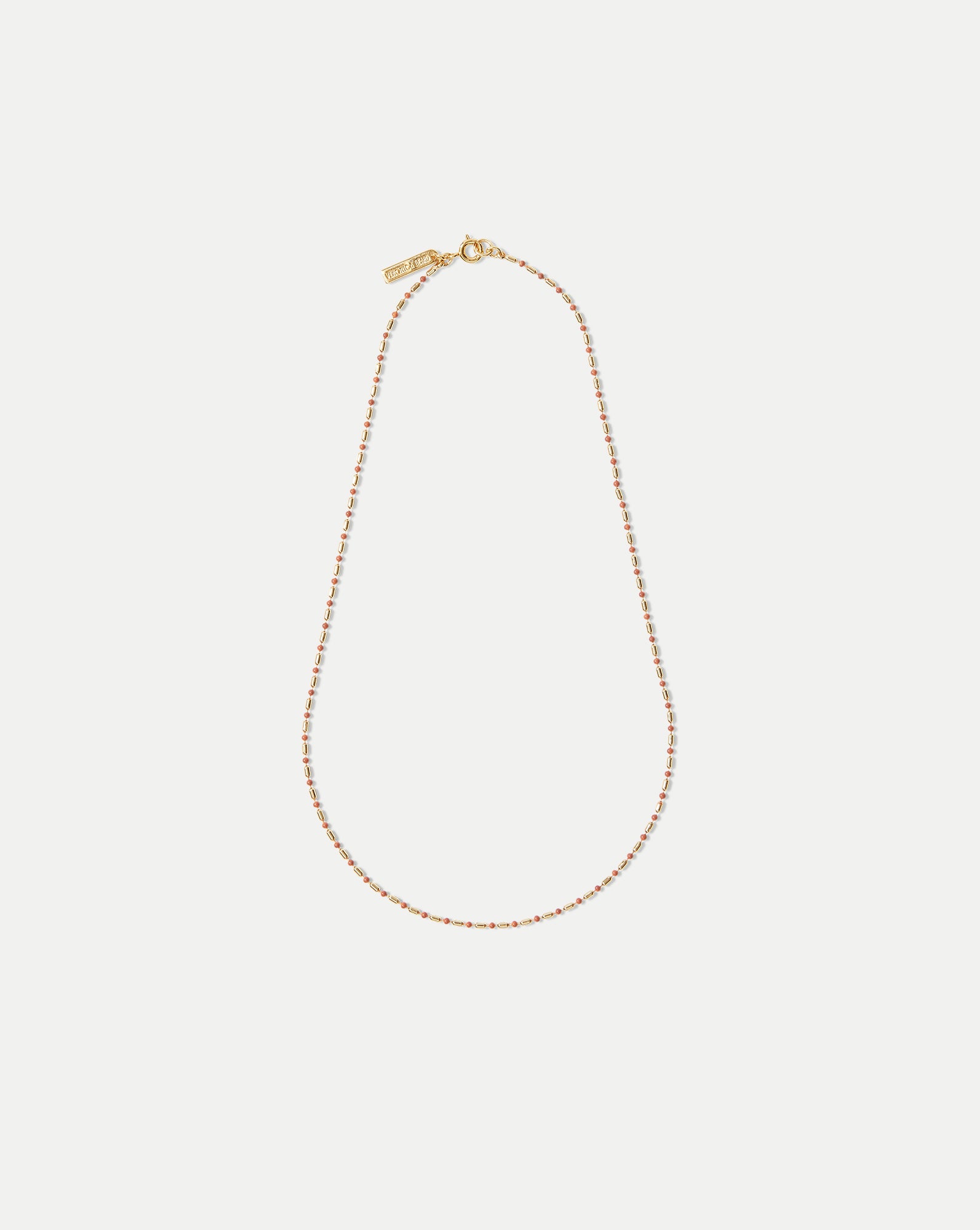 Gold-Plated Enamel Bead Necklace for Layering | 16-inch Chain