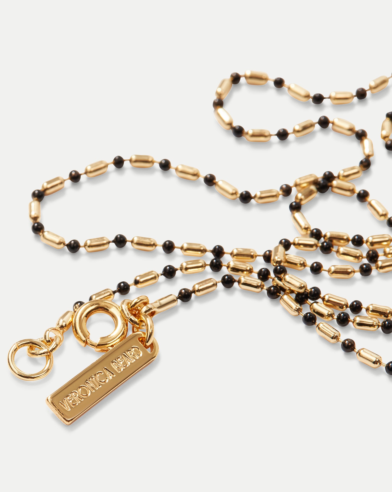 18" Gold-Plated Enamel Bead Chain Necklace for Layering | VB