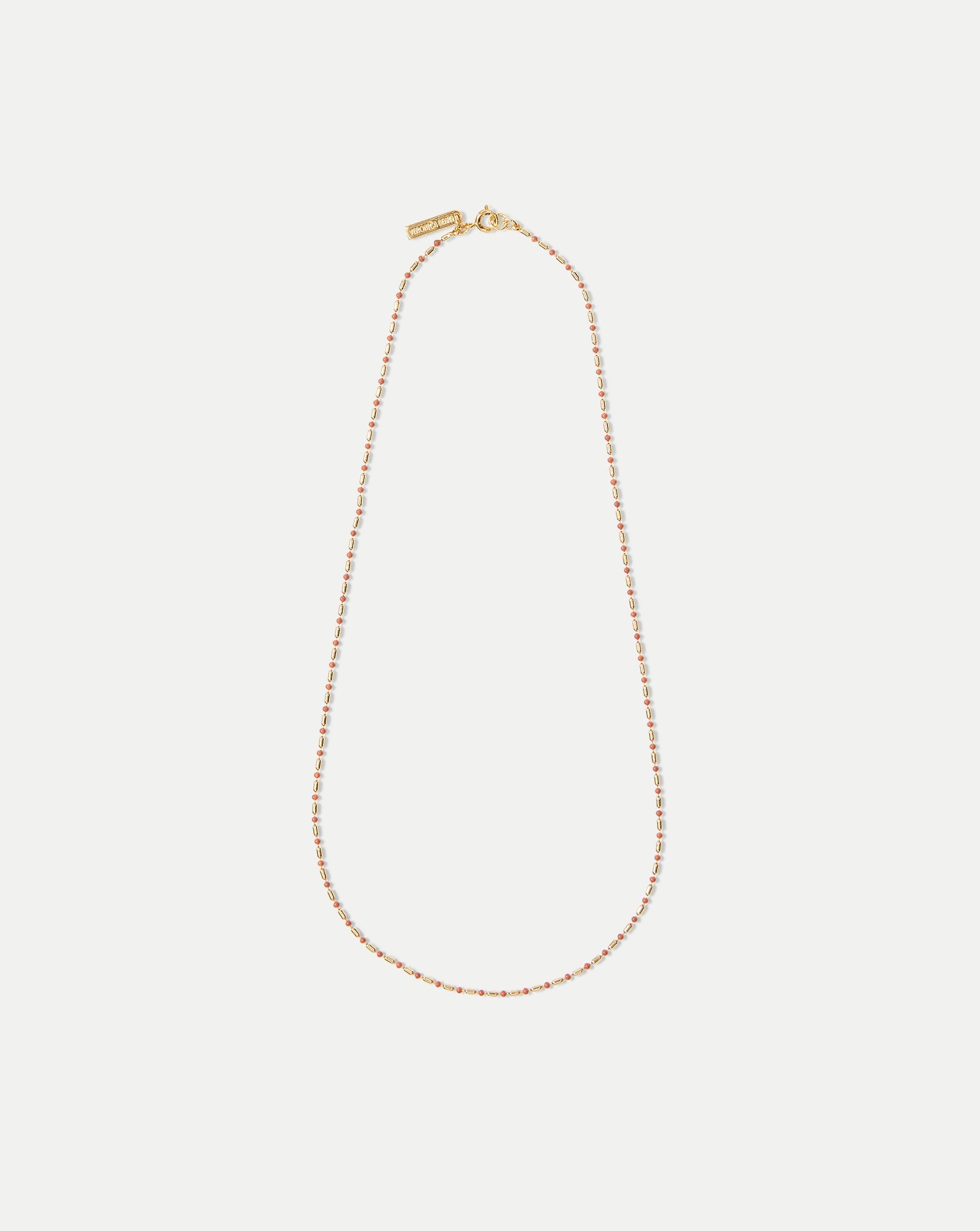 18" Gold-Plated Enamel Bead Chain Necklace for Layering | VB