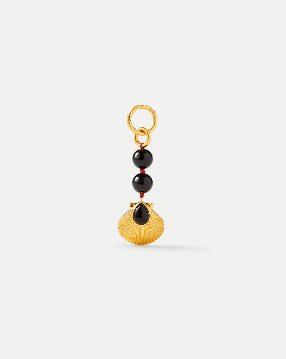 Black Onyx Shell Bag Charm | Julietta Jewelry