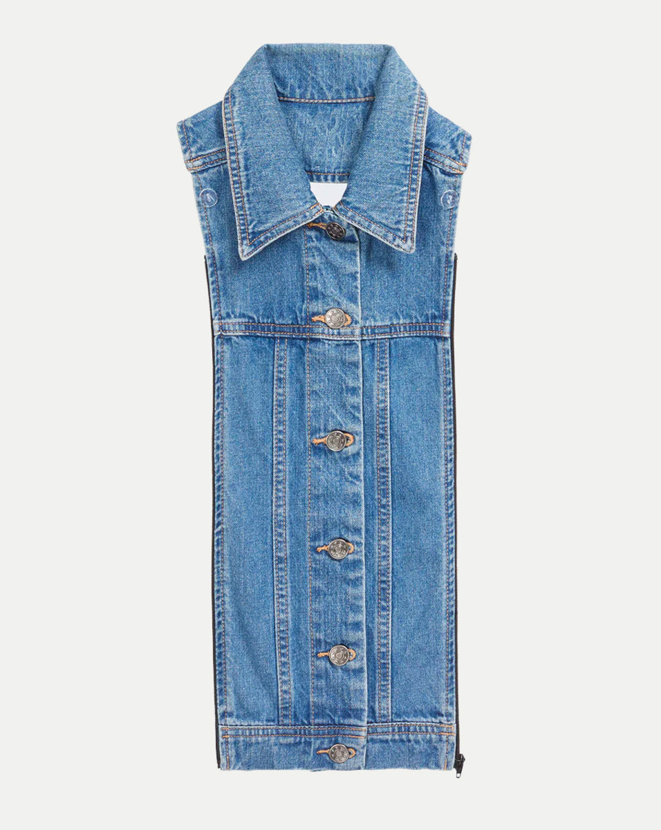 Slate Denim Dickey for Jackets | 100% Cotton Interchangeable Insert