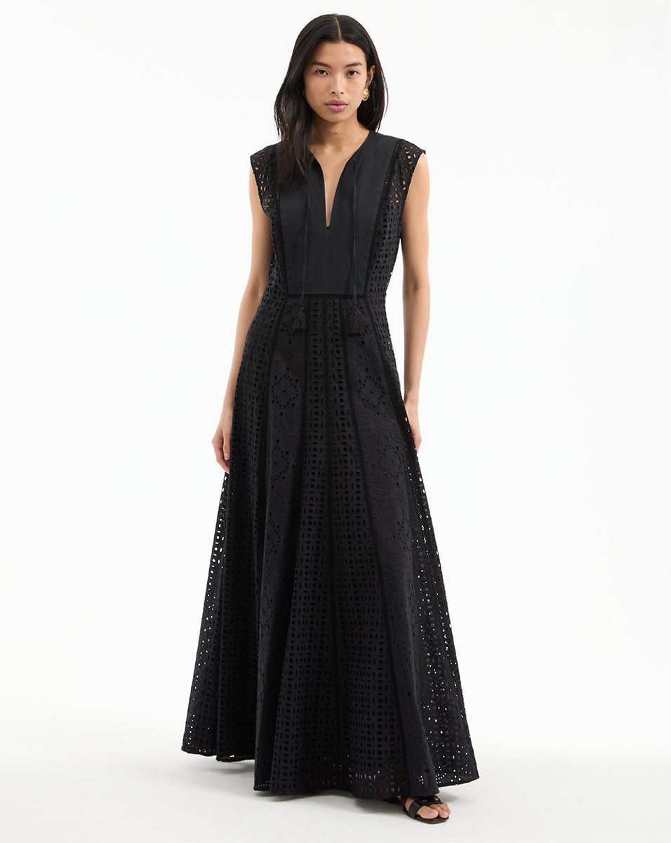 Eyelet Maxi Dress for Summer | Alina Cotton Dress