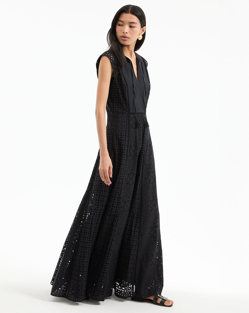 Eyelet Maxi Dress for Summer | Alina Cotton Dress