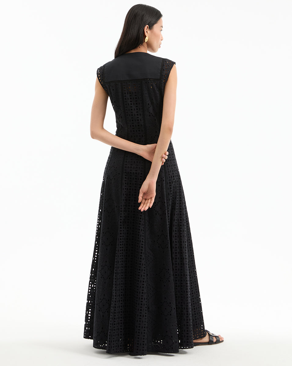 Eyelet Maxi Dress for Summer | Alina Cotton Dress