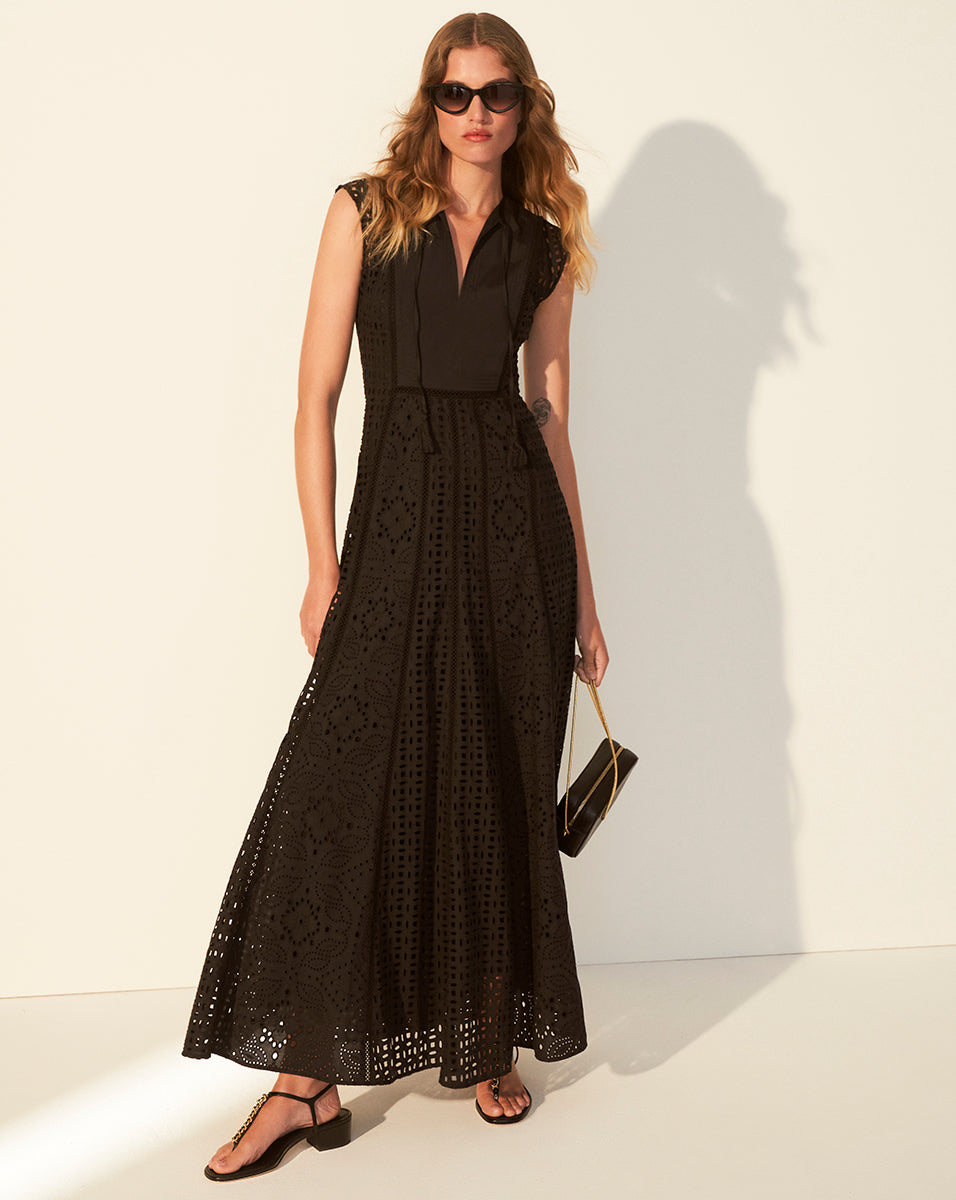 Eyelet Maxi Dress for Summer | Alina Cotton Dress