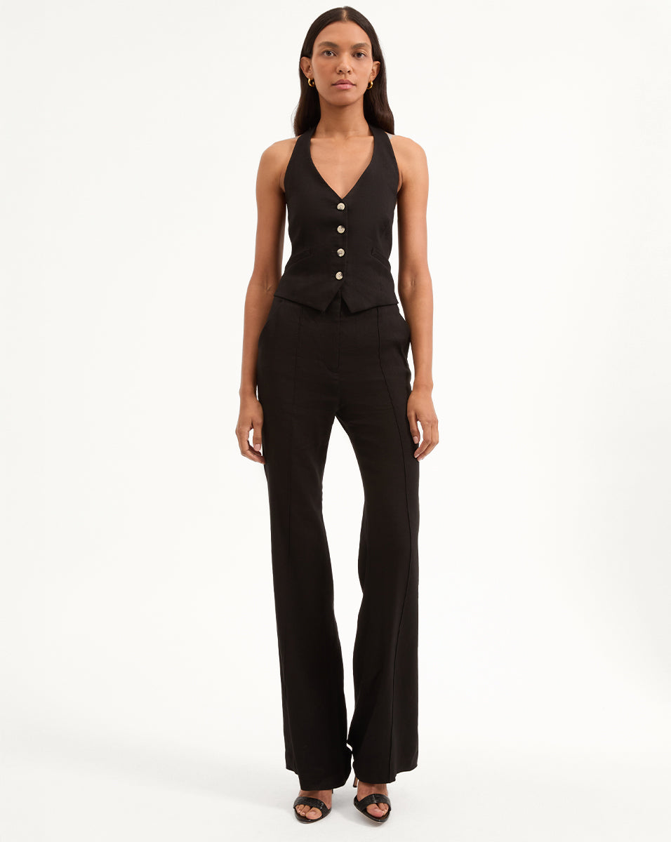 Wide-Leg Linen Pants for Women | High Waist & Stretch | Komi