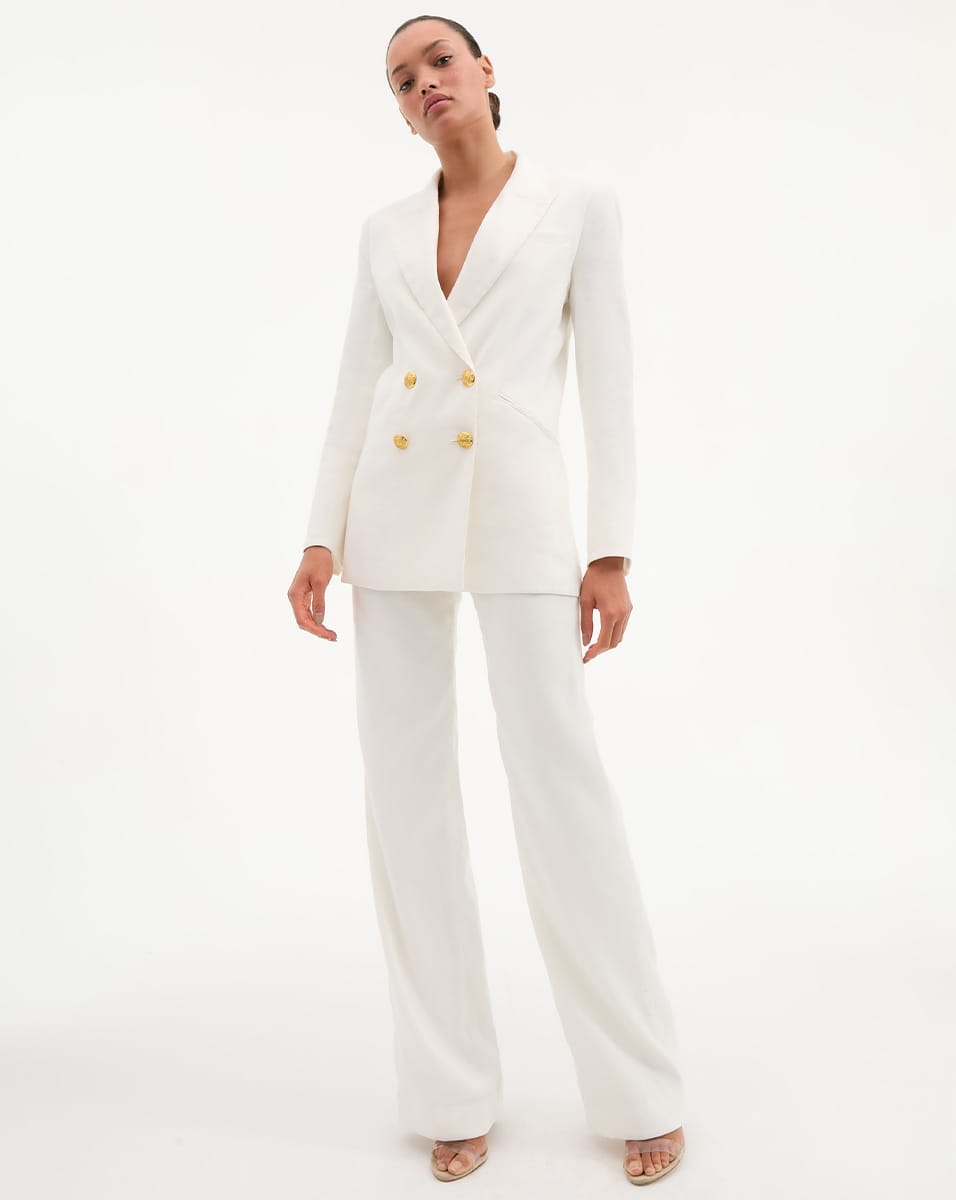 Wide-Leg Linen Pants with Stretch & Waistband | Jude