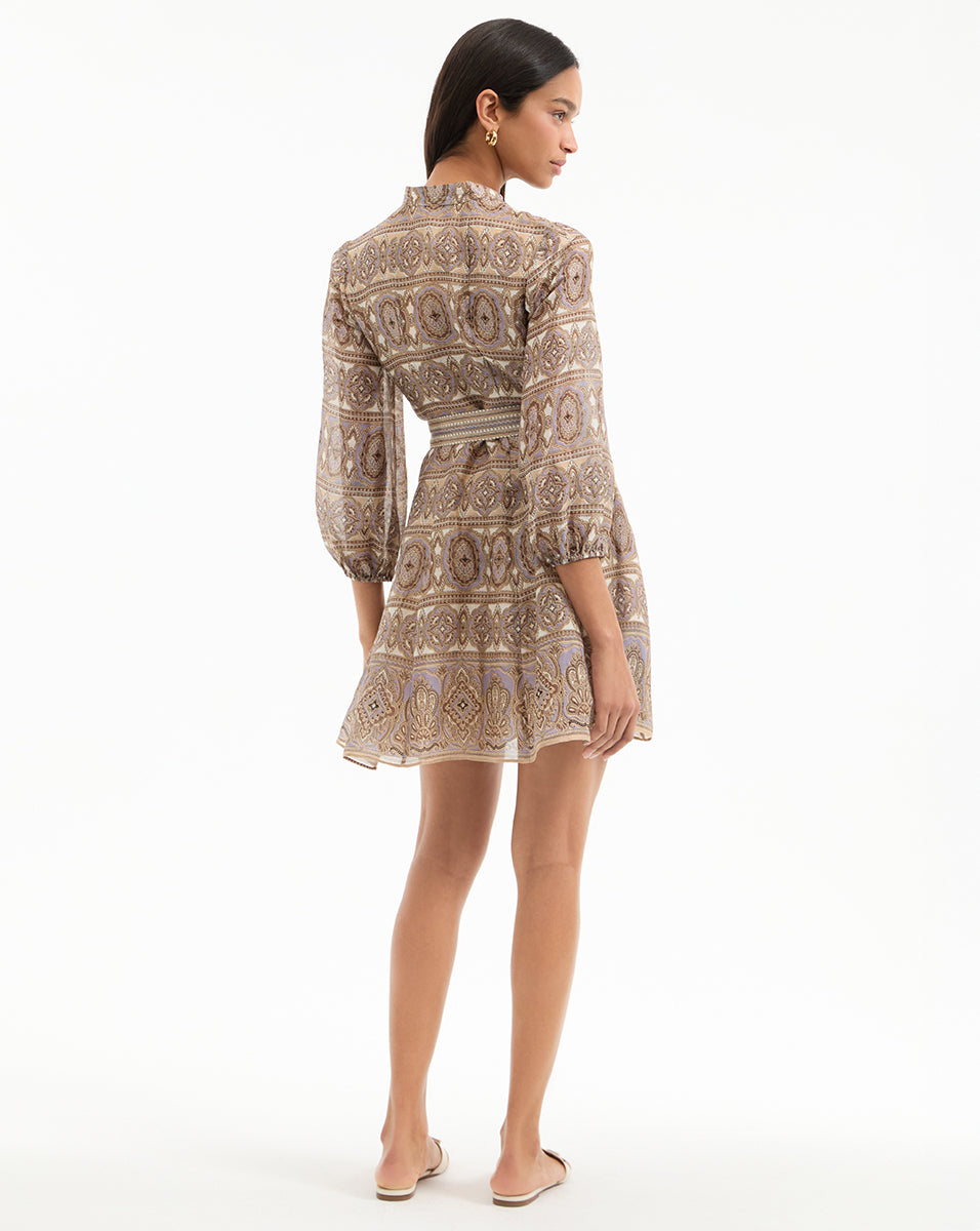 Silk-Linen Mini Dress with Relaxed Fit & O-Ring Belt | Kumar
