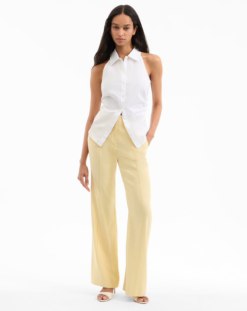 Wide-Leg Linen Pants for Women | High Waist & Stretch | Komi
