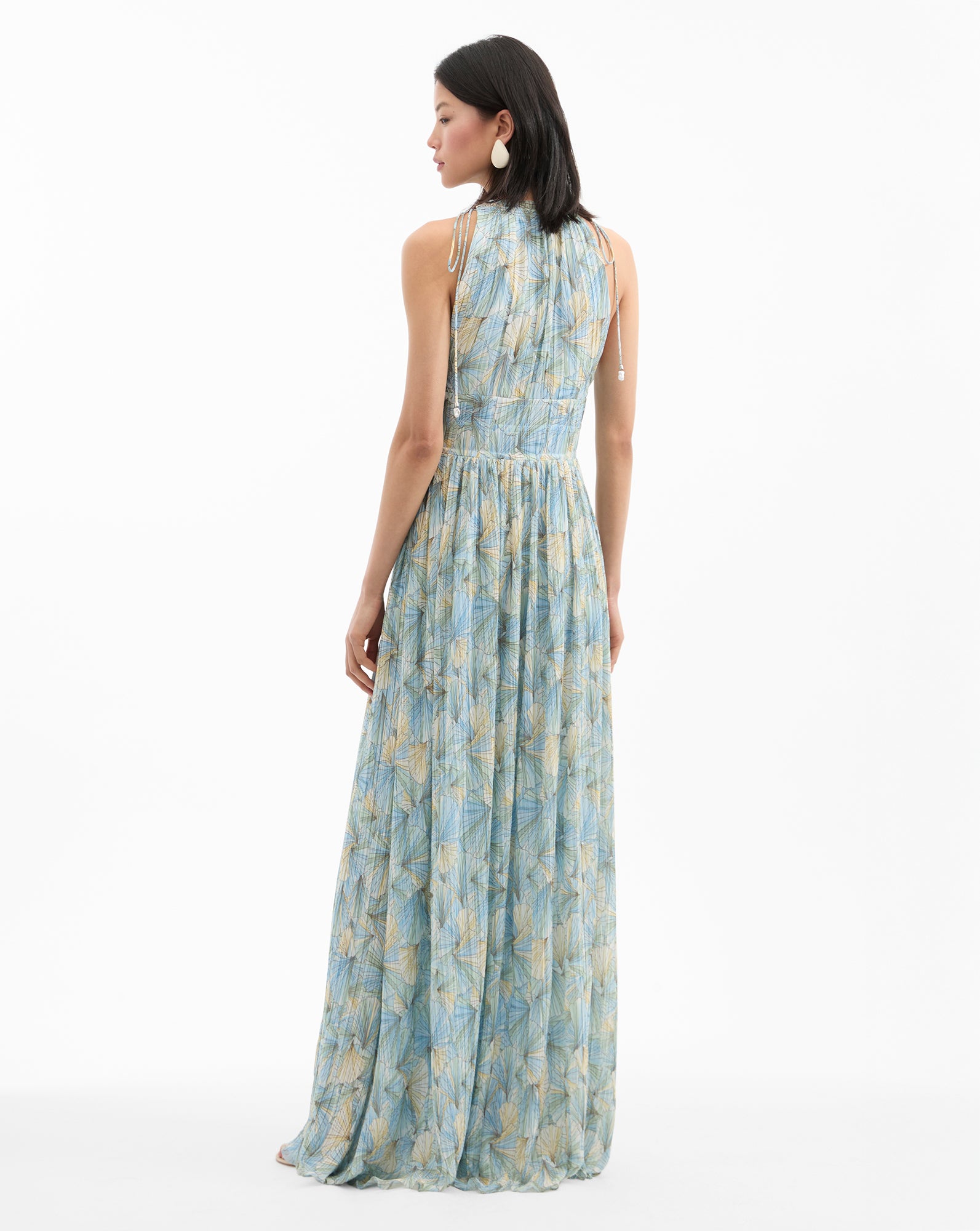 Pleated Floral Maxi Dress with Elastic Waist | Yardley