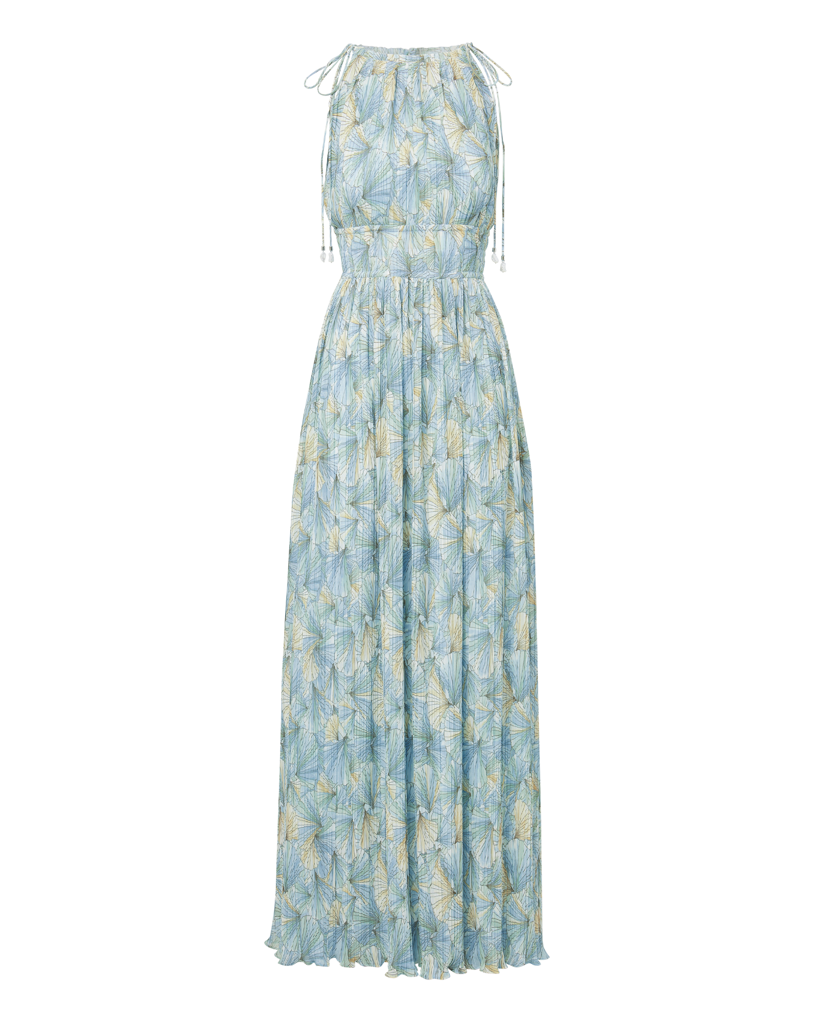 Pleated Floral Maxi Dress with Elastic Waist | Yardley