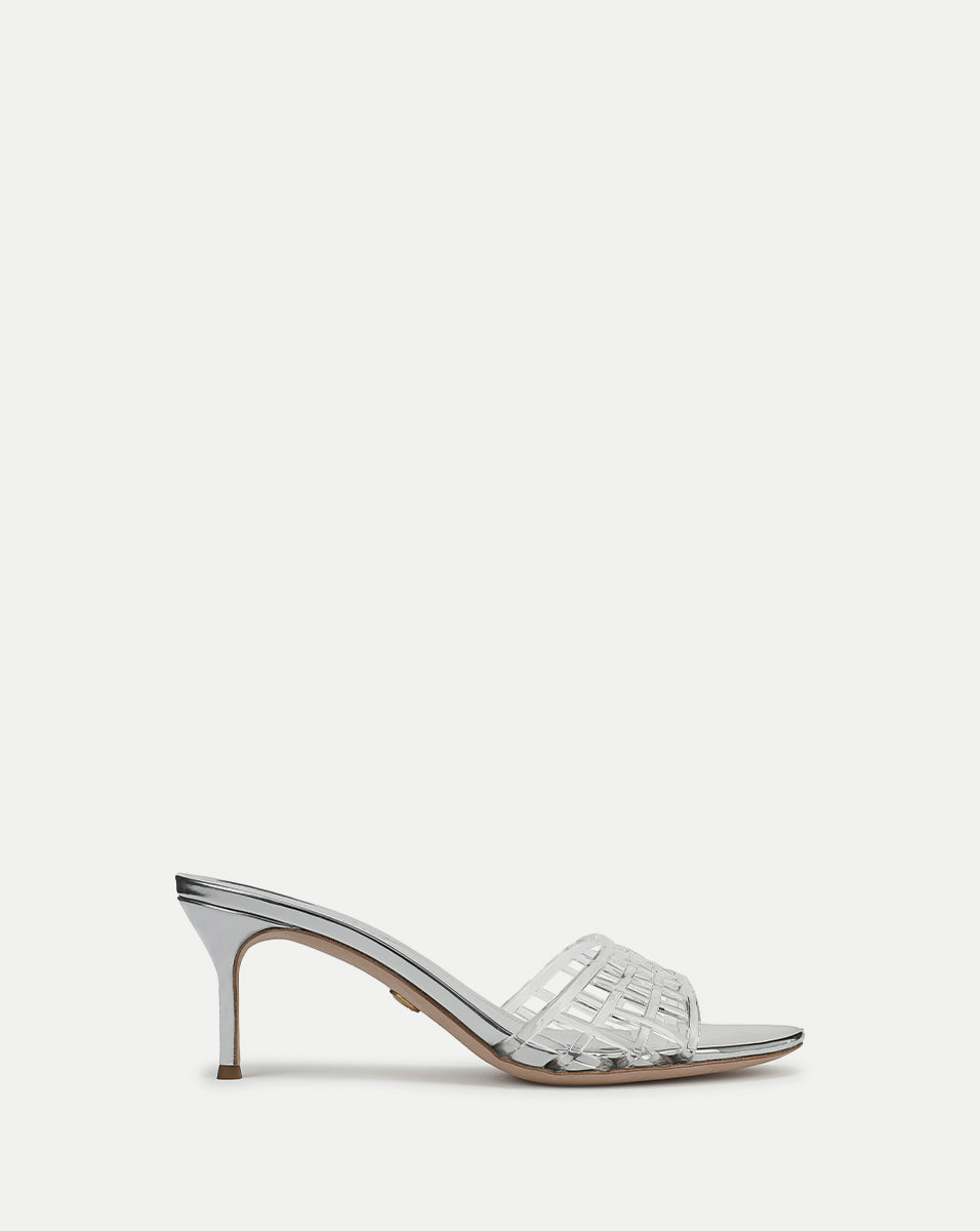 Perforated PVC Jelly Sandals with Kitten Heel | Tia