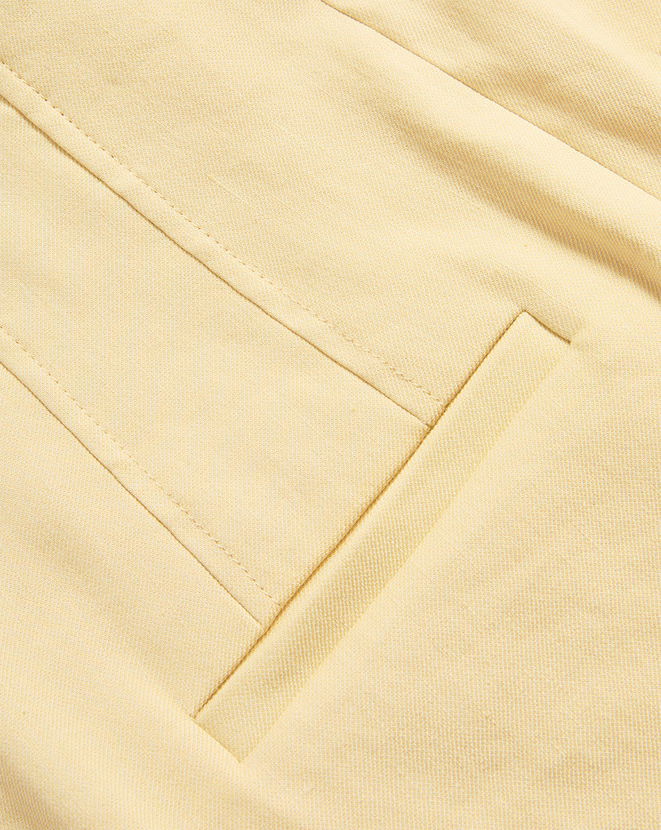 Italian Stretch-Linen Shorts for Women | Brit Butter Yellow