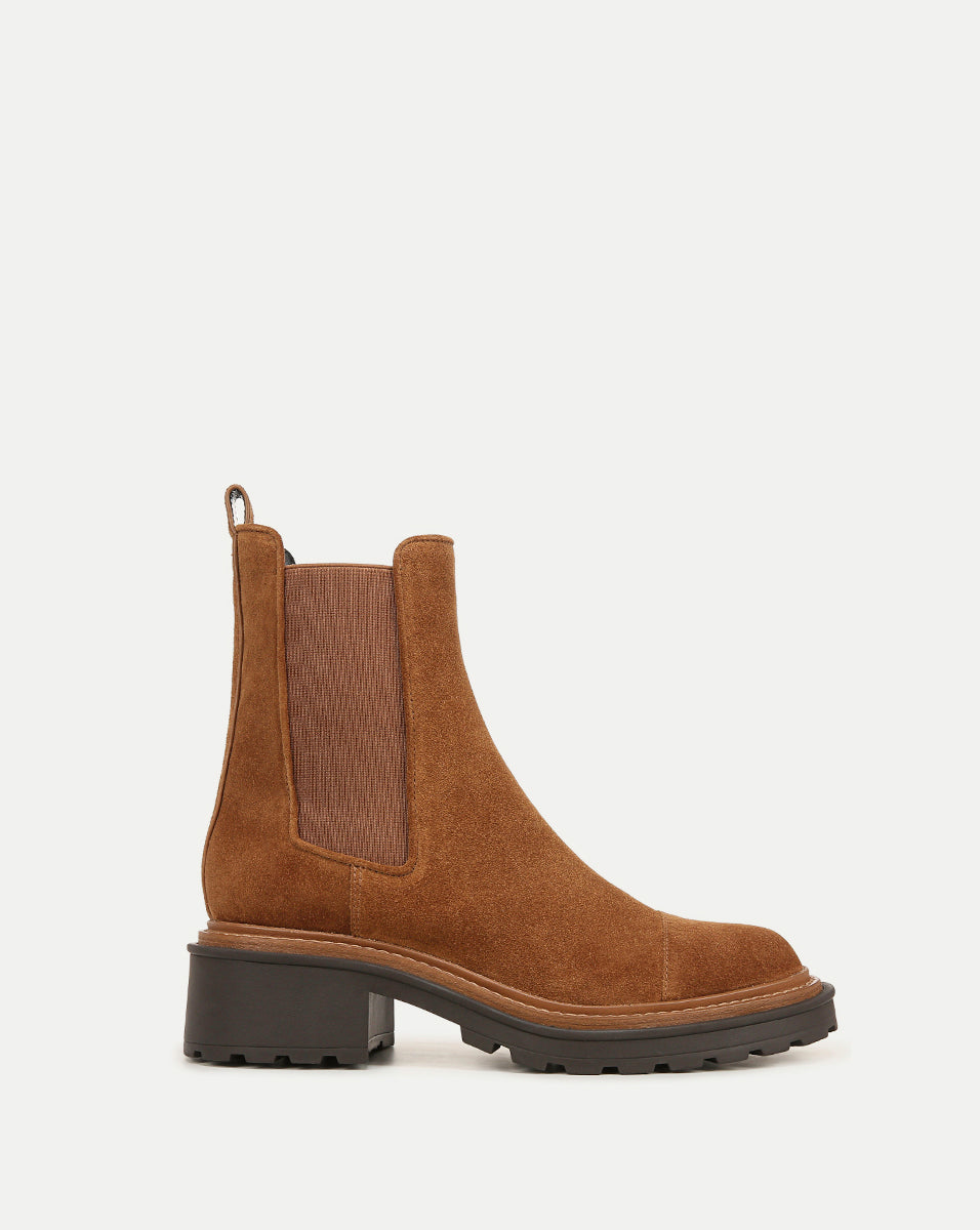 Suede Chelsea Boots with Chunky Sole & Elastic Sides | Delilah