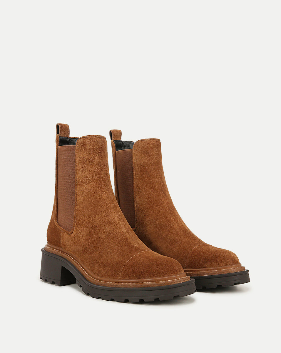 Suede Chelsea Boots with Chunky Sole & Elastic Sides | Delilah