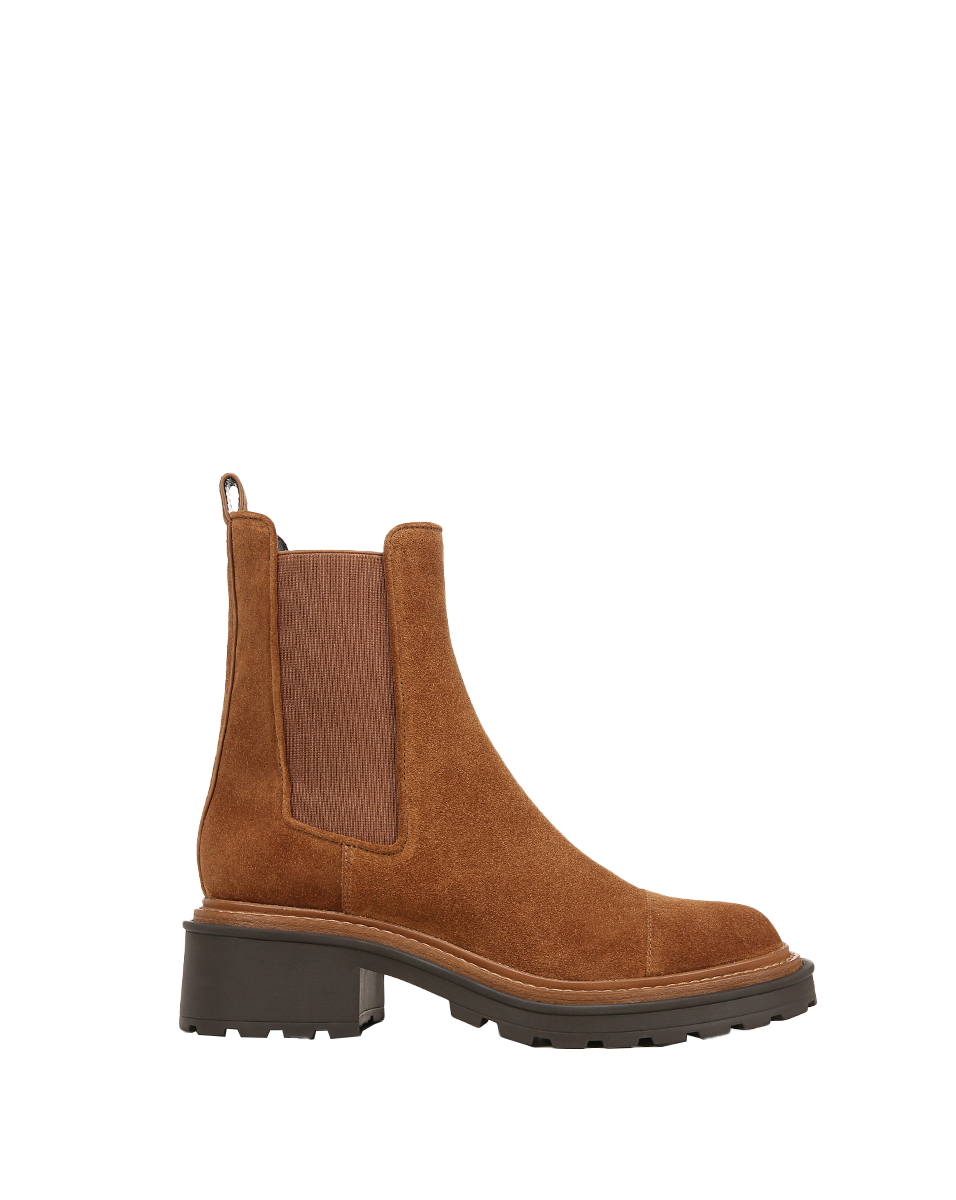 Suede Chelsea Boots with Chunky Sole & Elastic Sides | Delilah