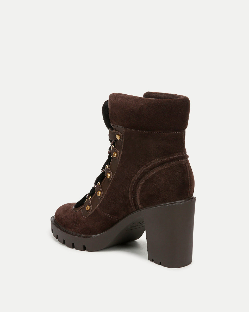 Lug Sole Bootie with Elastic Laces & 3.5" Heel | Reece