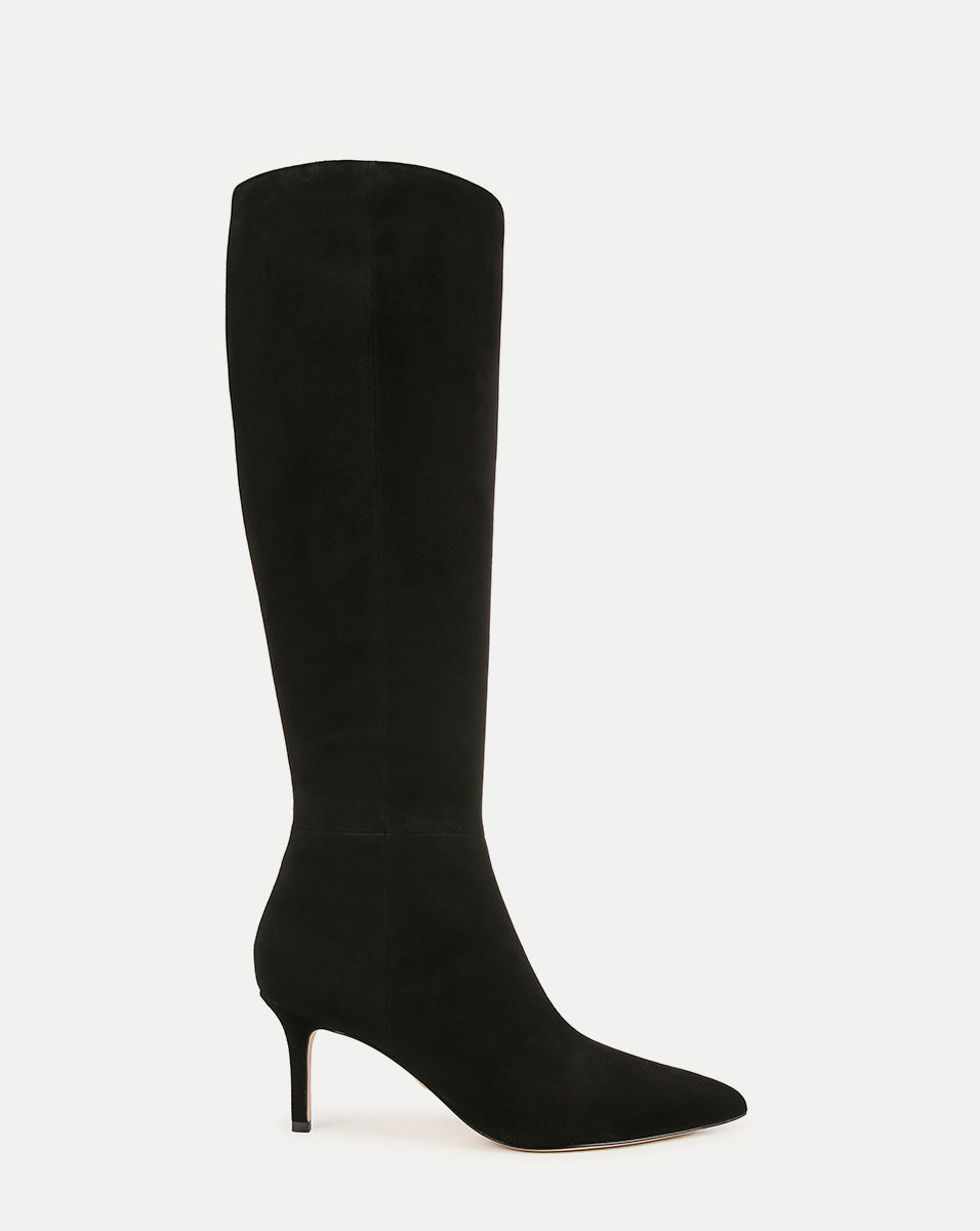 Suede Mid-Heel Knee-High Boots for Women | Lisa