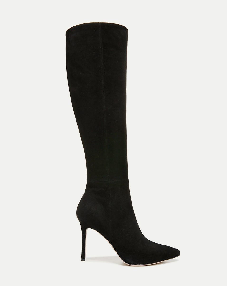 Suede Knee-High Boots with Stiletto Heel | Wide-Calf Lisa Boot