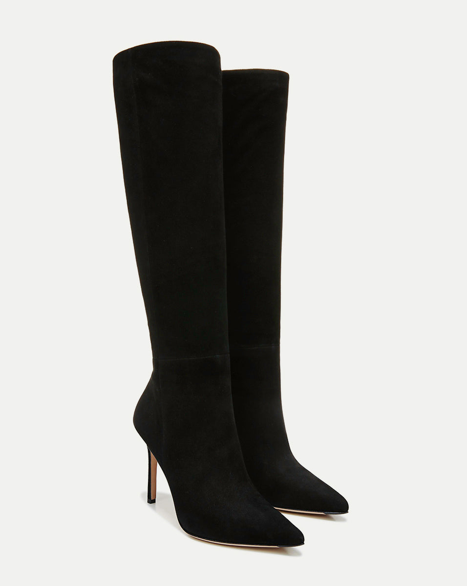 Suede Knee-High Boots with Stiletto Heel | Wide-Calf Lisa Boot