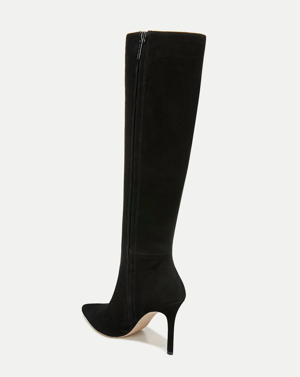 Suede Knee-High Boots with Stiletto Heel | Wide-Calf Lisa Boot