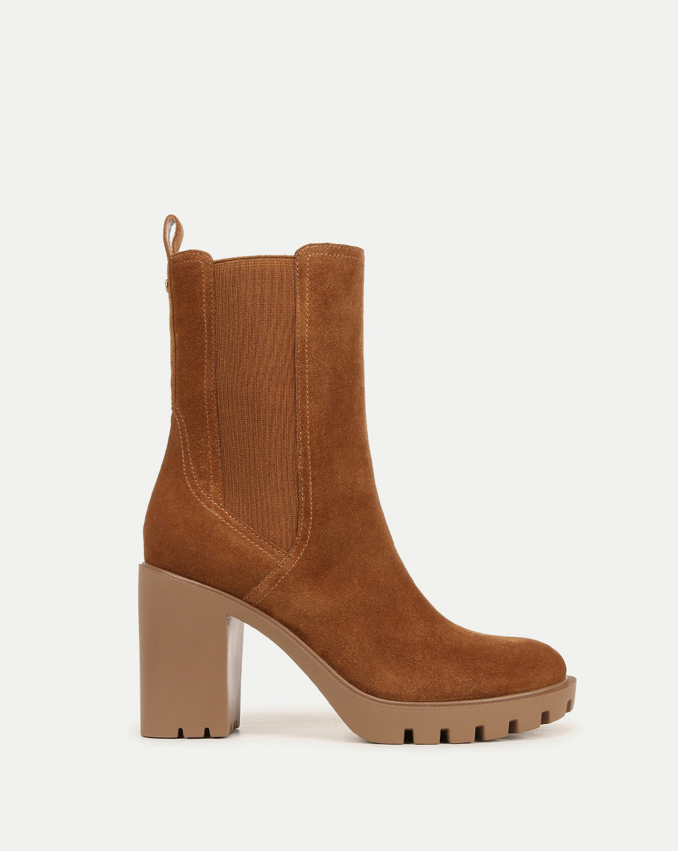 Women's Suede Chelsea Boots with 3.5" Heel | Riley Bootie