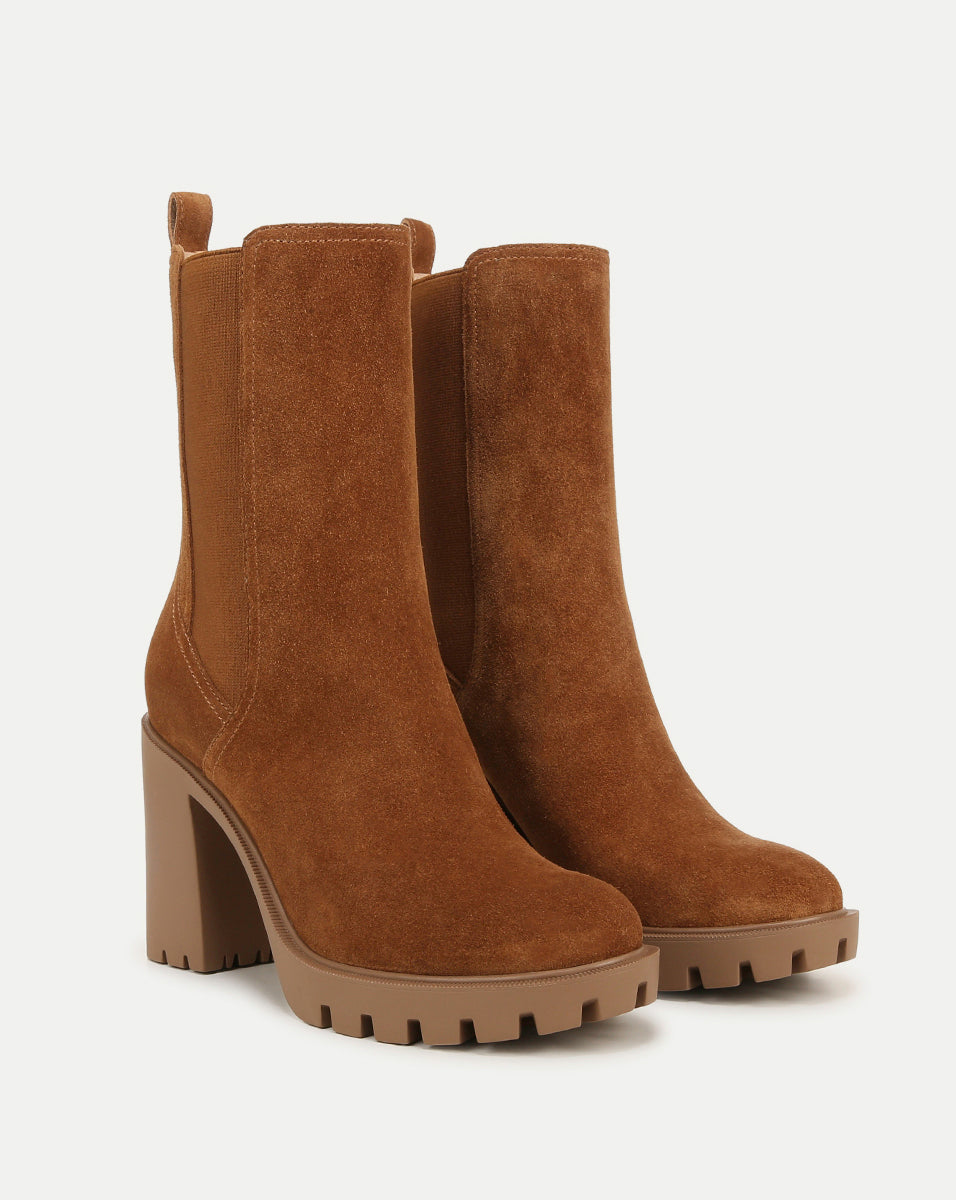 Women's Suede Chelsea Boots with 3.5" Heel | Riley Bootie