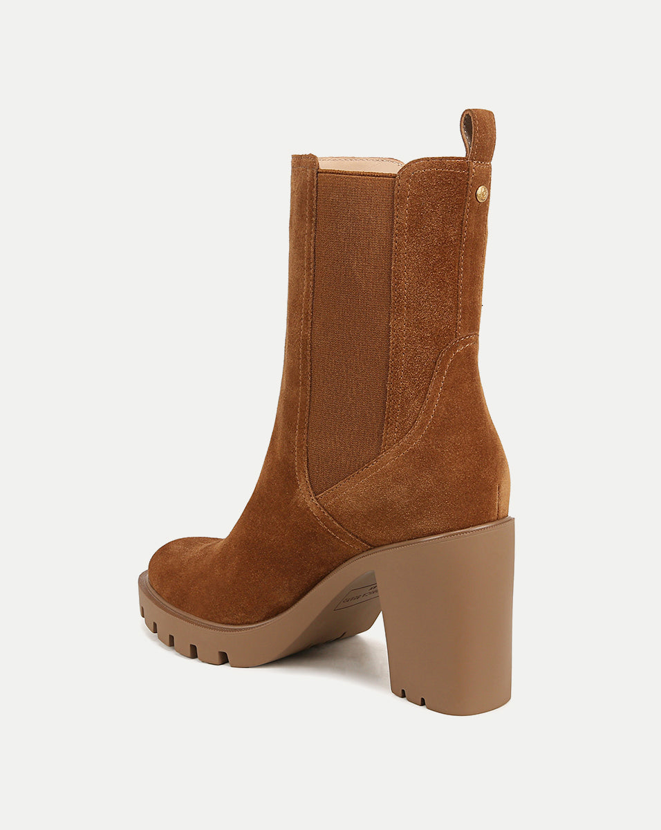 Women's Suede Chelsea Boots with 3.5" Heel | Riley Bootie